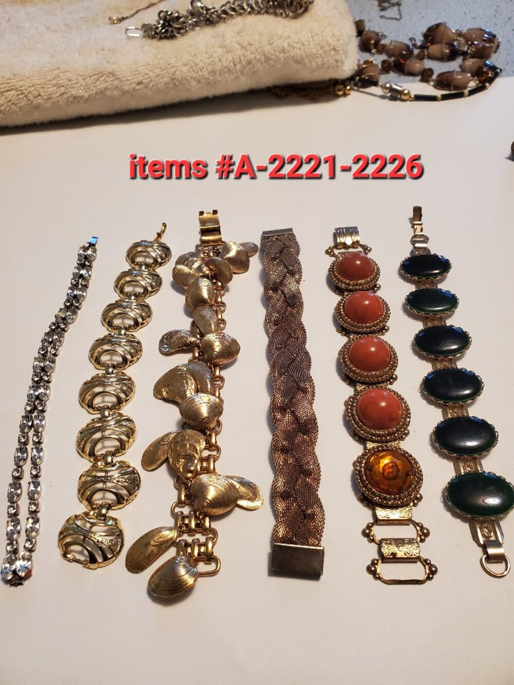 6 Bracelets, items # A -2221-2226 , wt. 245 grams.
